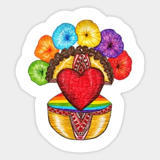 Motanka . Ukrainian doll amulet. LGBT amulet. Ukraine pride. Sticker